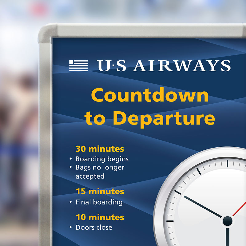 Worldwide informational signage system - US Airways