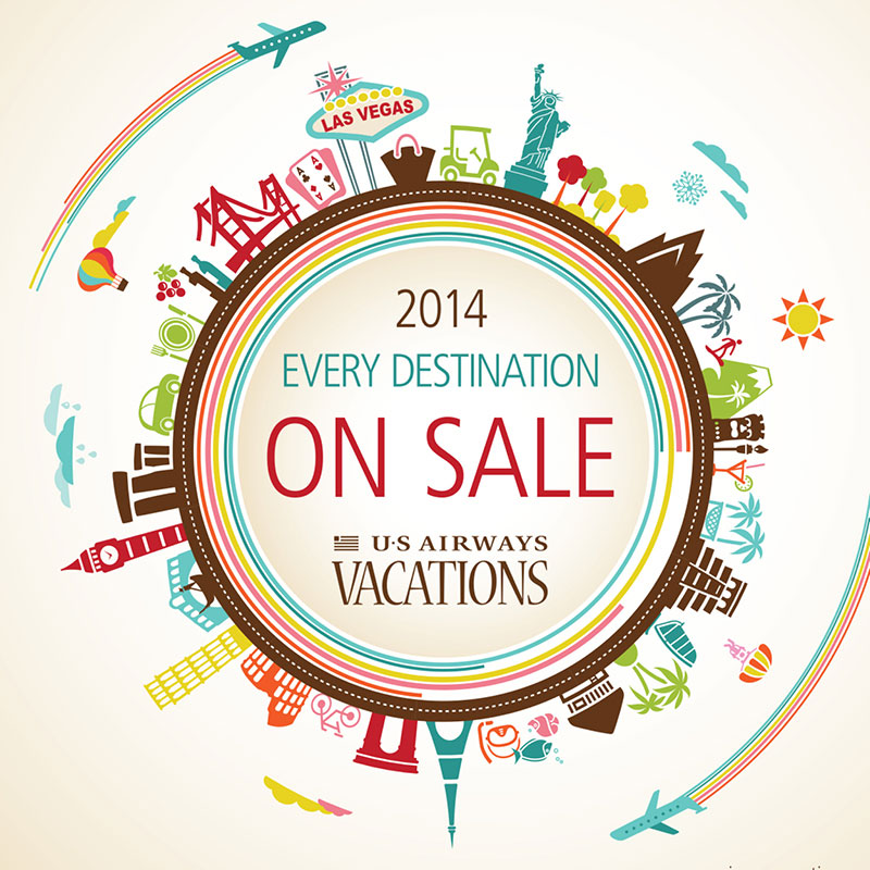 Seasonal Sale digital and print campaigns - US Airways Vacations